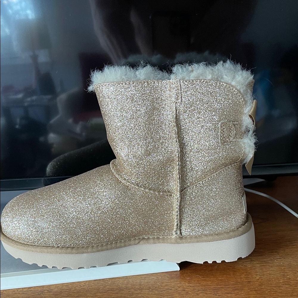 UGG Glitter Ankle Boots in Gold